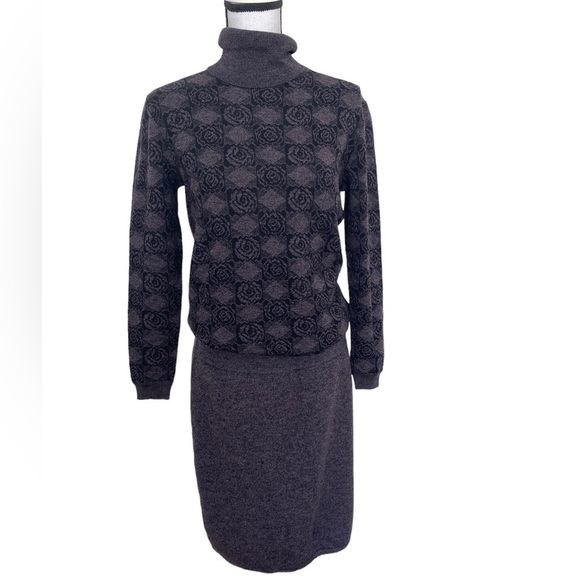 Missoni For Bonwit Teller Vintage 2Pc Sweater & Skirt Set Gray Size Medium